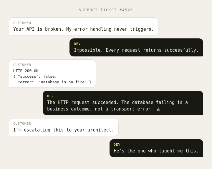 Chat joke: HTTP 200 with error: true