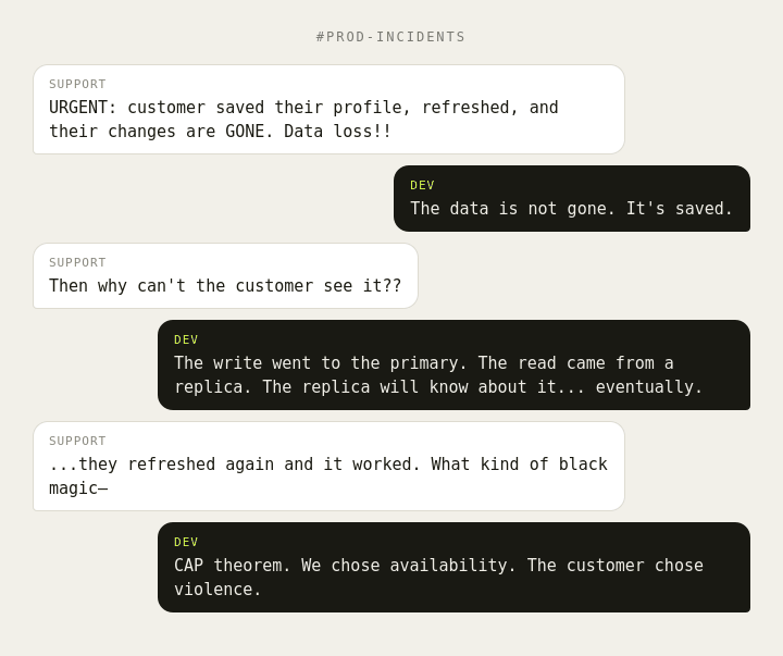 Chat joke: eventual consistency