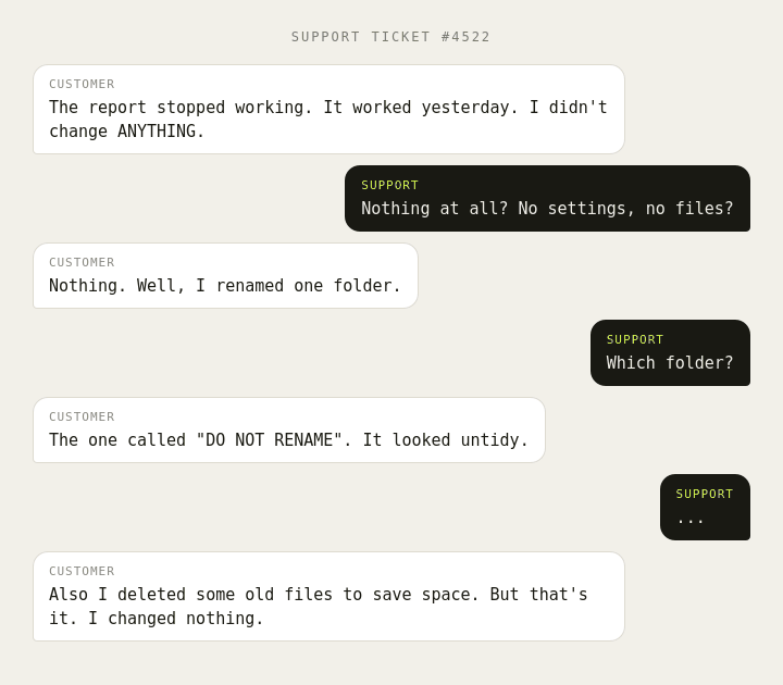Chat joke: I didn't change anything
